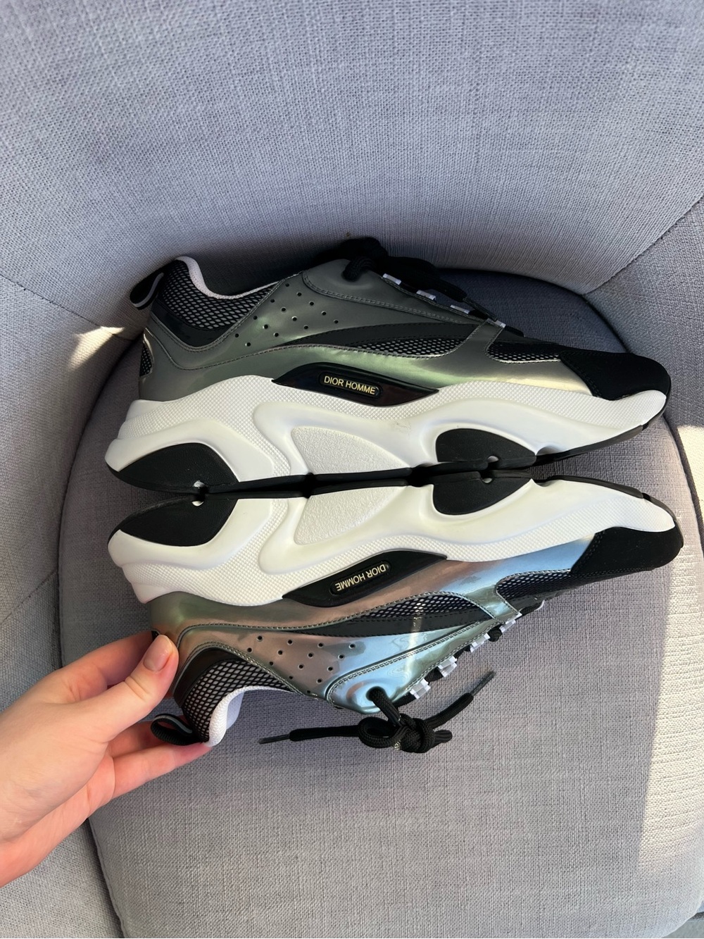Dior B22 silver sneakers - Picture 3 of 10